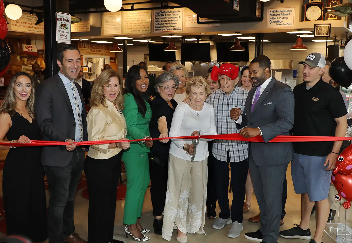 Baltimore - 6/6/24 - Ribbon cutting for Faidley's new location at Lexington Market today. Credit: Marty Katz/baltimorephotographer with active perpetual link to http://baltimorephotographer.com. All rights reserved. Not for publication, copying, archiving, reference or any other use without written permission.