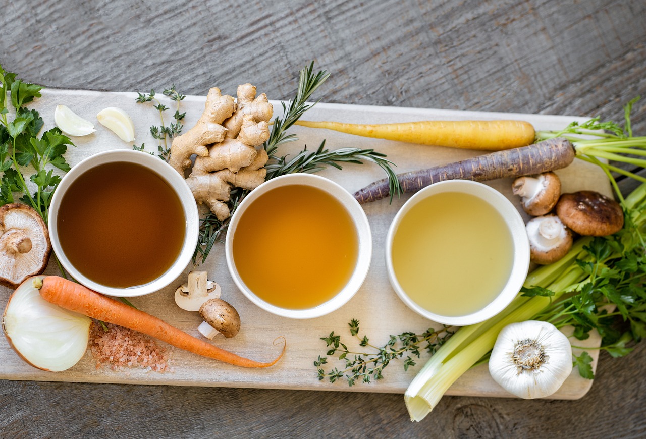 broth, soups, vegetables, bone broth, healthy, cutting board, wooden board, ingredients, bouillon, consomme, bowls, tasty, flat lay, broth, broth, bone broth, bone broth, bone broth, bone broth, bone broth