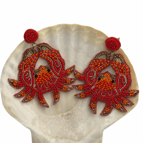 Beaded Crab Earrings
